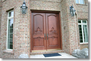 double carved mahogany doors