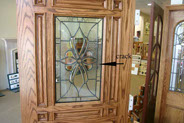 oak doors with leaded glass