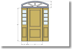 2 panel door with sidelights and transom