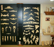wood carvings in showroom display